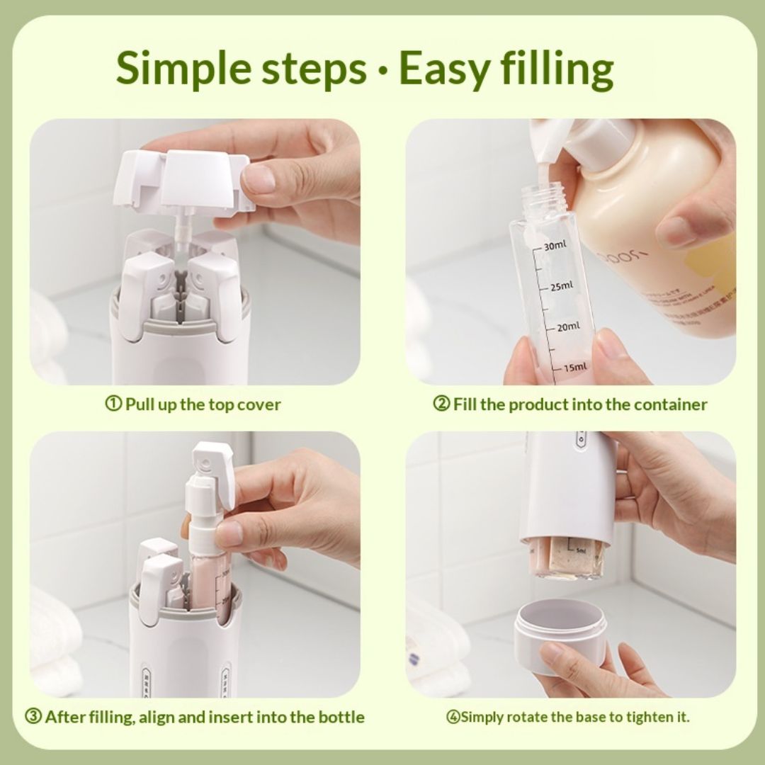 4-in-1 Portable Travel Dispenser Bottle