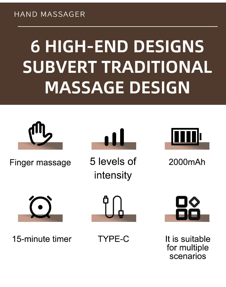 Cordless Heated Hand & Finger Massager Relief